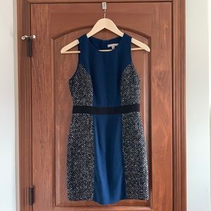 Banana Republic blue and black sheath dress
